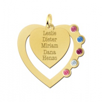 Hart hanger met geboortestenen in goud - 603454 Hart hanger met geboortestenen in goud - 603454