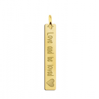 Gouden bar ketting hanger met gravure en hart - 603471 Gouden bar ketting hanger met gravure en hart - 603471