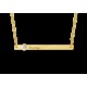 Gouden Bar naamketting met Zirkonia - 603478