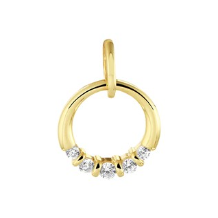 14k gouden Hanger rondje zirkonia - 604153