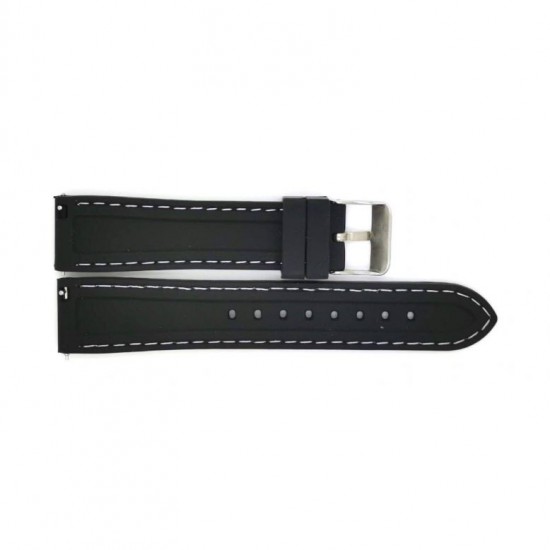 Highly flexible BBS silicone watch strap with stitching and Quick Release push pins. The watch strap is fited with a stainless steel buckle. - 604238