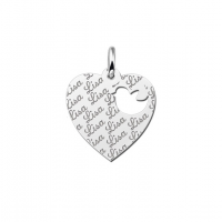 Zilveren graveerplaatje kind repeat hart met vogeltje - 603210