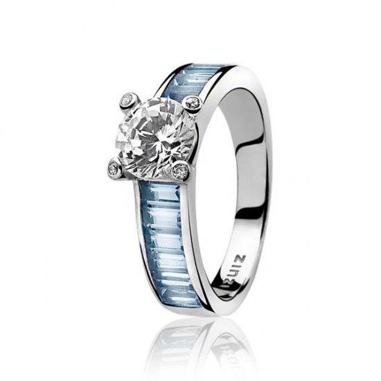 ZINZI zilveren ring blauw ZIR775B - 604402