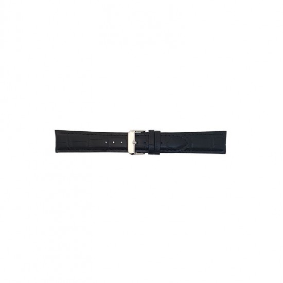 Alligator print calf leather strap, mat. With strong case and buckle connection, stitched loop and stainless steel buckle. This strap has soft leather lining and is super flexible - 601395