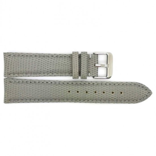 calf leather watch strap with fine lizard print and nubuck lining. This semi padded watch strap is soft and has a stainless steel buckle. - 605782