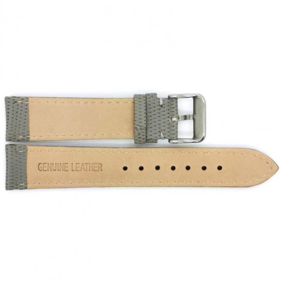 calf leather watch strap with fine lizard print and nubuck lining. This semi padded watch strap is soft and has a stainless steel buckle. - 605782