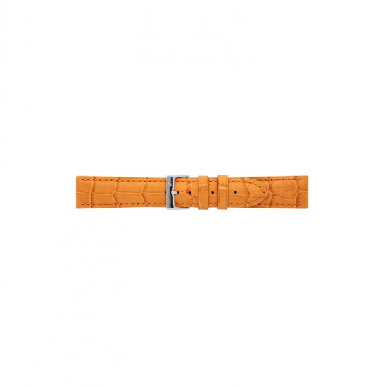 Alligator print calf leather watch strap, mat. With strong case and buckle connection, stitchinged loop and stainless steel buckle. This watch strap has soft leather lining and is super flexible - 605784