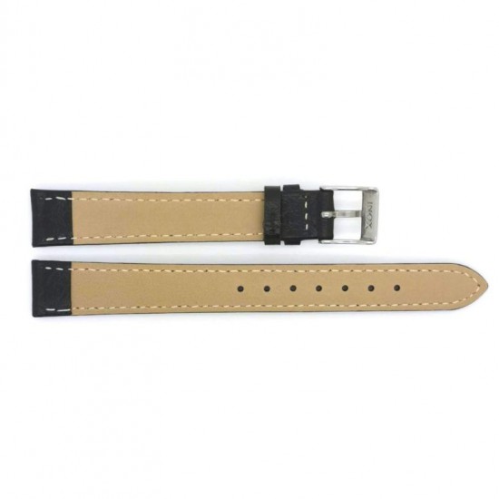 Extra long bull grained calf leather watch strap, Italian leather. Stainless steel buckle, genuine leather lining, SEMI REMBORDED finish and flat structure with stitching. - 606517