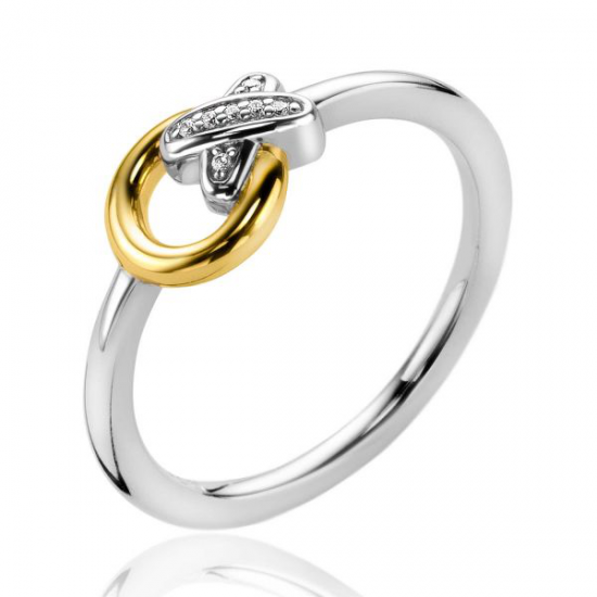 ZINZI zilveren bicolor ring - 604732