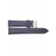 Genuine black calf leather neck watch strap with white stitching and smooth black lining. - 605392