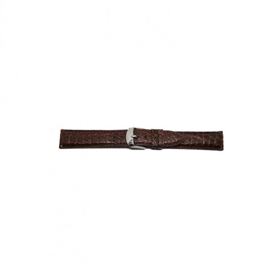 Genuine alligator, padded and soft watch strap. Fitted with polished stainless steel buckle - 606199