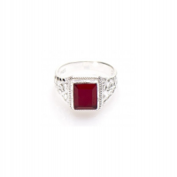 Surinaamse Ring Rode Steen Zilver - 606686 Surinaamse Ring Rode Steen Zilver - 606686