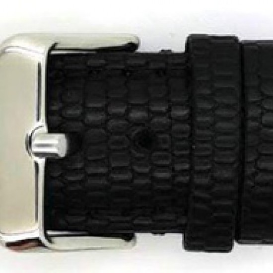 Kalf lederen horlogeband met fijne hagedis print en nubuck voering. Deze semi-Gevulde horlogeband is zacht en heeft een roestvrijstalen gesp. - 20002154