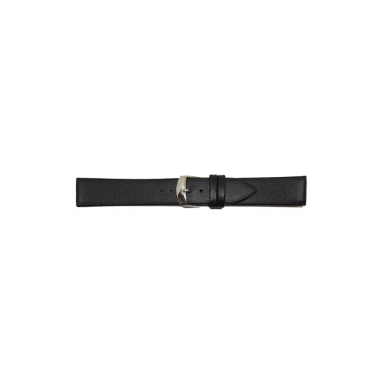 Plain soft calf leather watch strap with stainless steel buckle and soft nubuck lining. - 601394