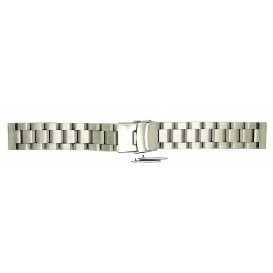 Brushed, solid stainless steel, watch band with folding clasp and security. This watch strap has - 20002170