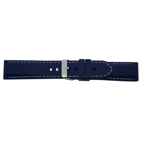 Highly flexible BBS silicone watch strap with stitching and Quick Release push pins. The watch strap is fited with a stainless steel buckle. - 20002598