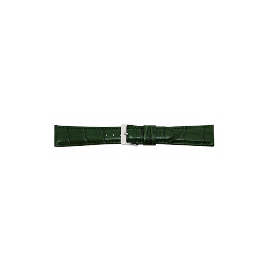 Alligator print calf leather watch strap, mat. With strong case and buckle connection, stitchinged loop and stainless steel buckle. This watch strap has soft leather lining and is super flexible - 20002148