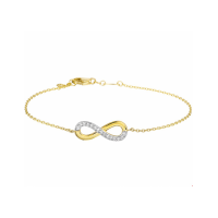 14K Gouden armband infinity zirkonia - 20003254