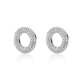 ZINZI zilveren oorbedels open ronde vormen, bezet met witte zirconia&#39;s ZICH2446 (zonder oorringen) - 20003271