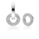ZINZI zilveren oorbedels open ronde vormen, bezet met witte zirconia&#39;s ZICH2446 (zonder oorringen) - 20003271