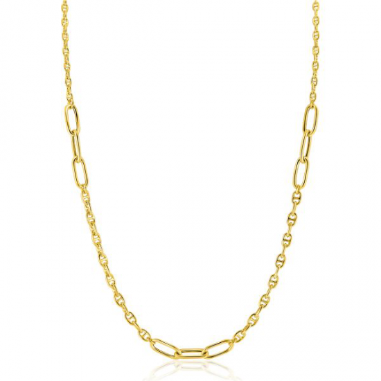 ZINZI gold plated zilveren marine schakel ketting - 20003349