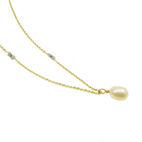 14 karaat collier met hanger in Witte Zoetwaterparel - 20003510 14 karaat collier met hanger in Witte Zoetwaterparel - 20003510