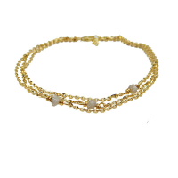 14-karaats armband en 3 kettingen, elk met hun eigen grijsachtige ruwe diamant. - 20003513 14-karaats armband en 3 kettingen, elk met hun eigen grijsachtige ruwe diamant. - 20003513