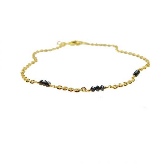 14K armband  Zwart gefacetteerde ruwe diamanten - 20003514