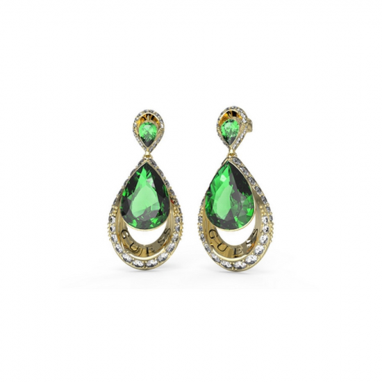 guess  oorbellen groene steen - 20003780