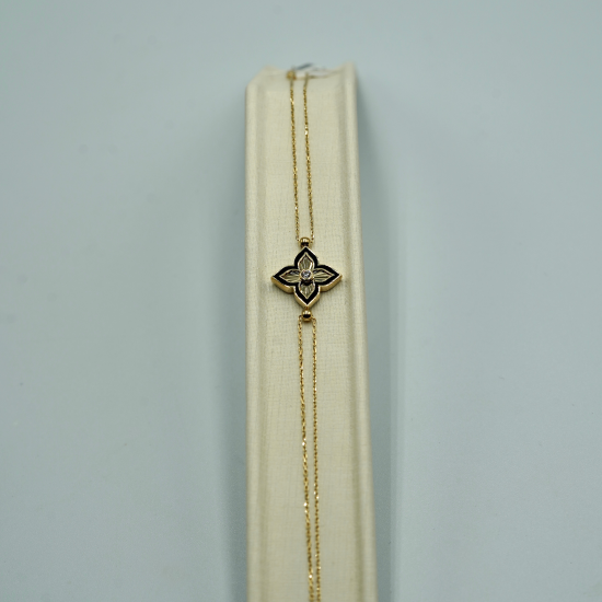 14k gouden klaver armband - 20003820