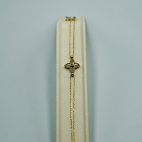 14k gouden klaver armband - 20003973