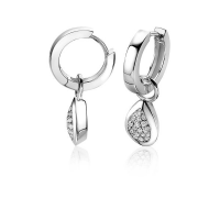 ZINZI zilveren oorbedels druppel wit ZICH1768 - 20004030 ZINZI zilveren oorbedels druppel wit ZICH1768 - 20004030
