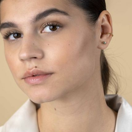 ZINZI zilver plated ear cuff gedraaide buis per stuk geprijsd ZIO-CUFF3G - 20004036