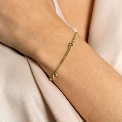 ZINZI gold plated zilveren gourmet armband met drie open hartjes 17-20cm ZIA2409G - 20004042