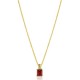 ZINZI gold plated zilveren hanger met rechthoekige rood granaat kleursteen en luxe hangoog ZIH2392R (exclusief ketting geprijsd) - 20004047