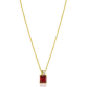 ZINZI gold plated zilveren hanger met rechthoekige rood granaat kleursteen en luxe hangoog ZIH2392R (exclusief ketting geprijsd) - 20004047