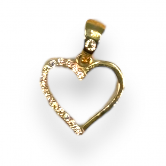 14k Gouden Hanger Hart met Zirkonia - 20004093