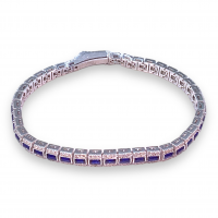 14k Wit Tennisarmbandblauwe Stenen - 20004363