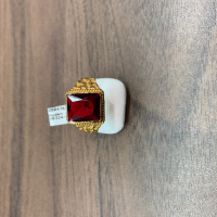 Gouden zegel rode steen ring - 20004763 Gouden zegel rode steen ring - 20004763