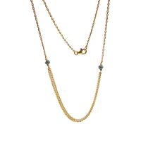 14K ketting met blauwgroene diamanten - 20004835 14K ketting met blauwgroene diamanten - 20004835