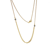 14k ketting met antraciet ruwe diamanten - 20004836 14k ketting met antraciet ruwe diamanten - 20004836