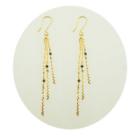 14K oorbellen met zwarte ruwe diamanten - 20004841 14K oorbellen met zwarte ruwe diamanten - 20004841