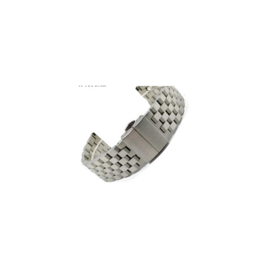 Solid stainless steel, watch band with mat and polished links and double folding clasp. - 20002174