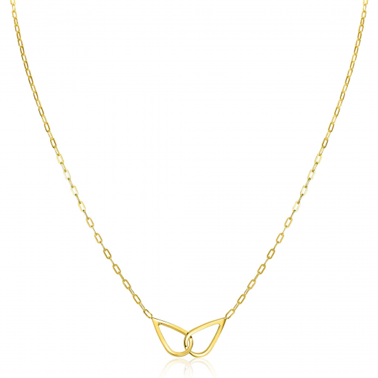 ZINZI gold plated zilveren ketting met paperclip-schakels - 20005413