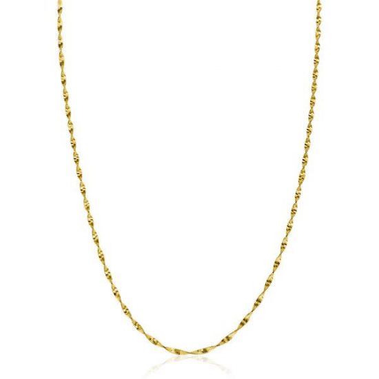 ZINZI gold plated zilveren ketting met glinsterende gedraaide schakels - 20005415