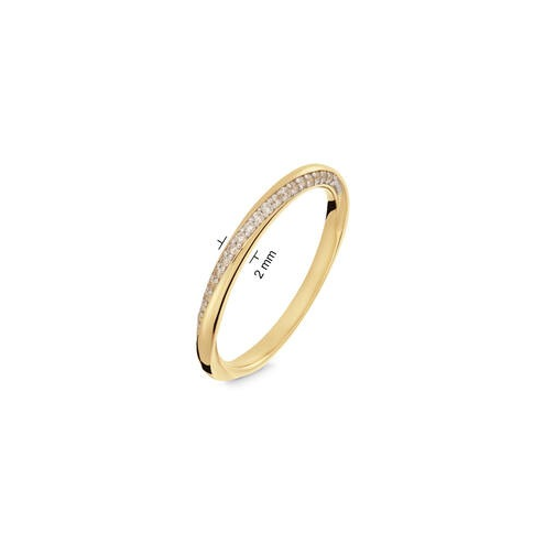 14K Gouden Ring Simpel Twist CZ - 20005493