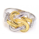 18K Gouden mattenklopper ring bicolor - 20005912