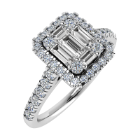 14k Witgouden Baguette Ring - 20006663 14k Witgouden Baguette Ring - 20006663