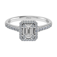 14k Witgouden Baguette Ring - 20006663 14k Witgouden Baguette Ring - 20006663