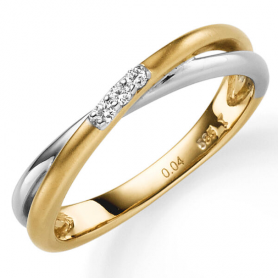 Diamanten Ring Bi-color 14K - 20006689